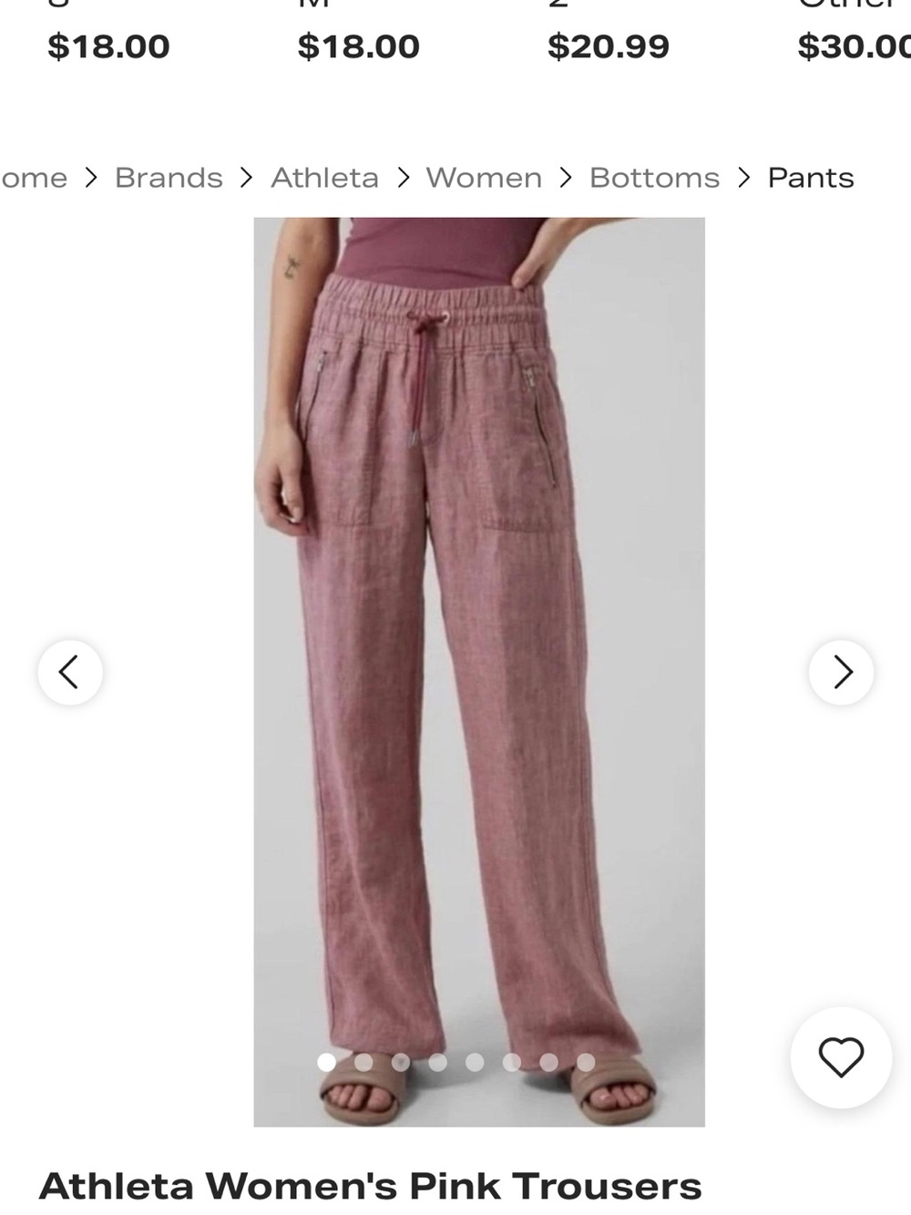 Athleta tawny rose Cabo Linen-Blend Pants size 4